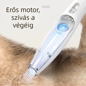 Állatbarát elektromos hajvágó porszívóval és LED világítással – macska és kutya ápolás, láb- és mancs szőrzetének nyírása