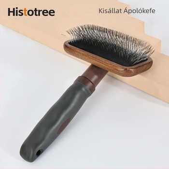 Fából készült kisállatgrooming-kefe macskáknak és kutyáknak – laza szőr eltávolítása és a hosszú szőrzet fésülése