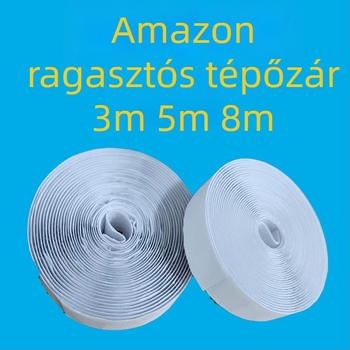 Ragasztó hátú Velcro szalag, erős, kétoldalas, nyom nélkül, szúnyoghálóhoz és függönyökhöz, betűs matricák, fekete-fehér