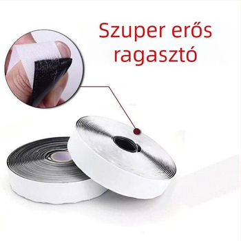 Ragasztó hátú Velcro szalag, erős, kétoldalas, nyom nélkül, szúnyoghálóhoz és függönyökhöz, betűs matricák, fekete-fehér