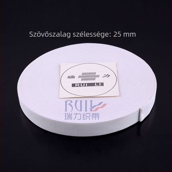 25 mm szélességű elasztikus szalag, kerek és szövött változatok, különböző specifikációk