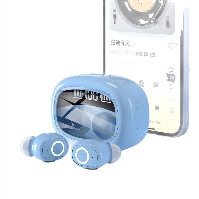 S9 Bluetooth valódi vezeték nélküli fülhallgatók, in-ear, 5,3‑as átlátszó intelligens digitális kijelzővel, zajcsökkentés, 4-8 óra üzemidő