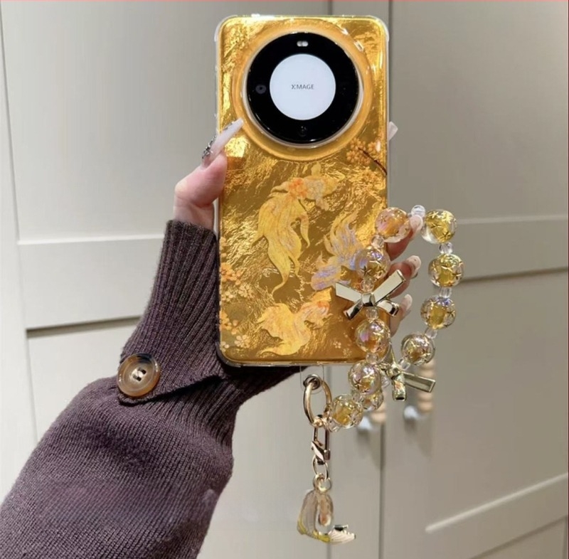 Újévi begónia virág és koi lánc Huawei Pura70pro telefontokhoz, Mate50/60 kompatibilis