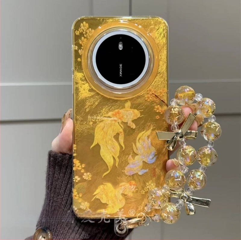 Újévi begónia virág és koi lánc Huawei Pura70pro telefontokhoz, Mate50/60 kompatibilis