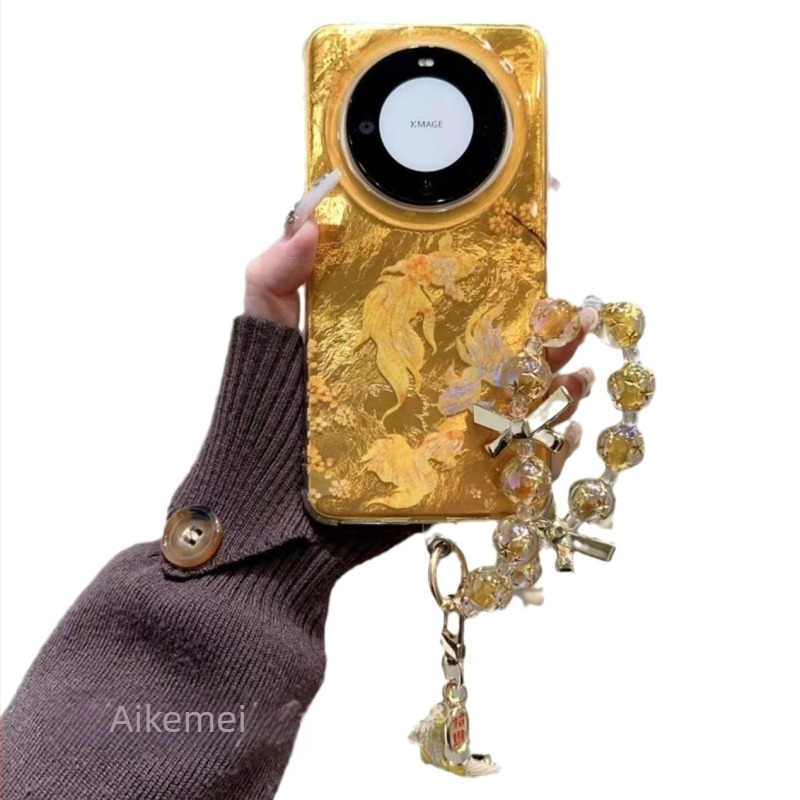 Újévi begónia virág és koi lánc Huawei Pura70pro telefontokhoz, Mate50/60 kompatibilis