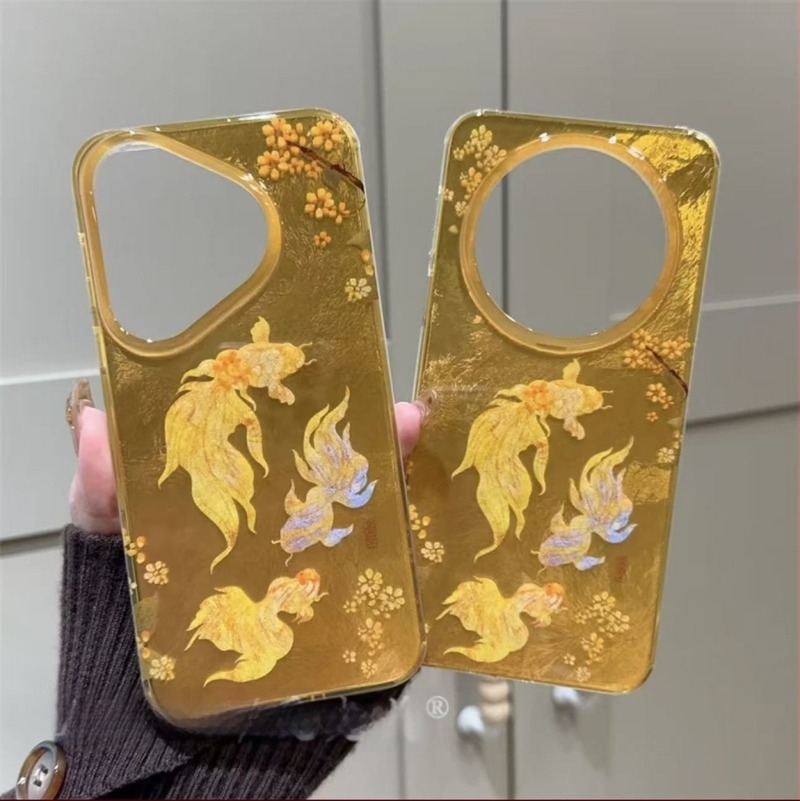 Újévi begónia virág és koi lánc Huawei Pura70pro telefontokhoz, Mate50/60 kompatibilis