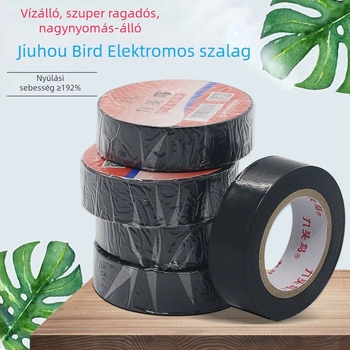 Elektromos szigetelő szalag, lángálló, fekete-fehér, magas hőmérséklet-tűrés, kopásálló, nagy tapadóerő