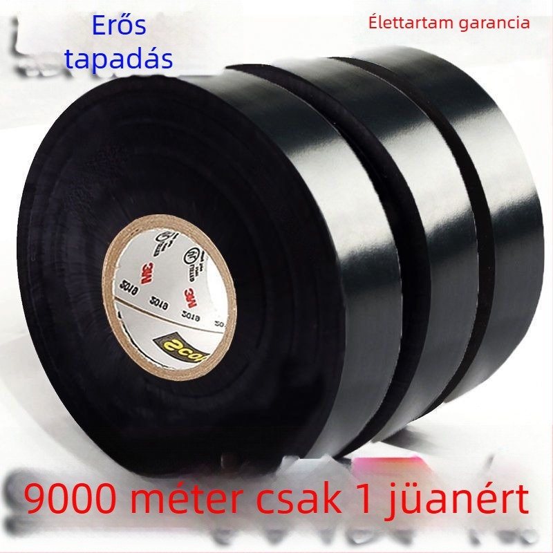Elektromos szigetelő szalag, lángálló, fekete-fehér, magas hőmérséklet-tűrés, kopásálló, nagy tapadóerő
