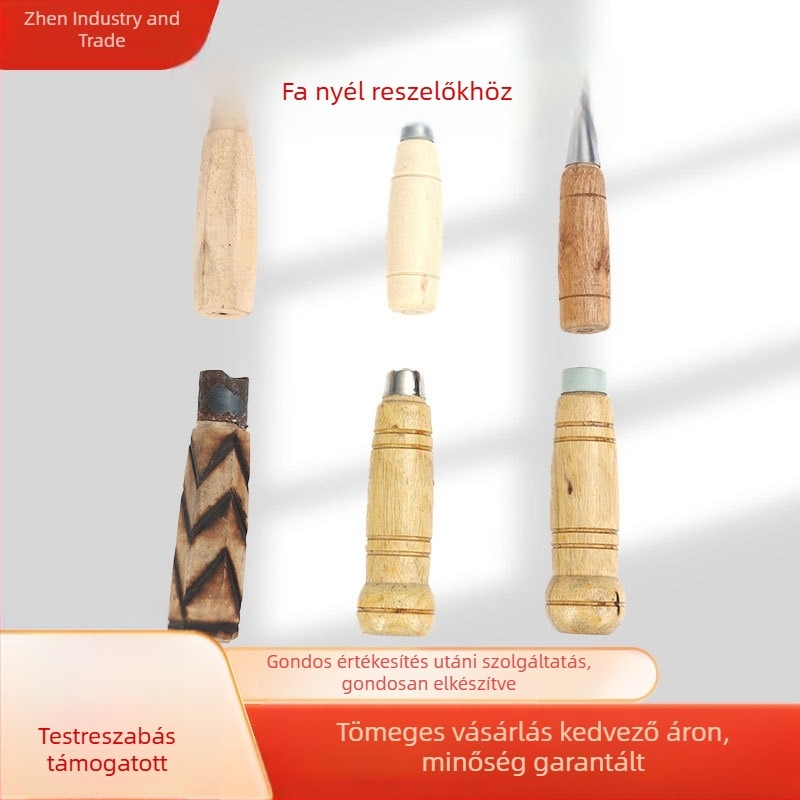 Fa-, acél- és műanyag reszelőmarkolat, kör keresztmetszetű, 80 mm hosszú