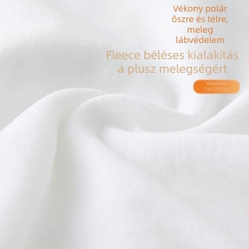 Fehér gyerekeknek készült tánc harisnyák fleece béléssel, anti-pilling, őszi-téli meleg
