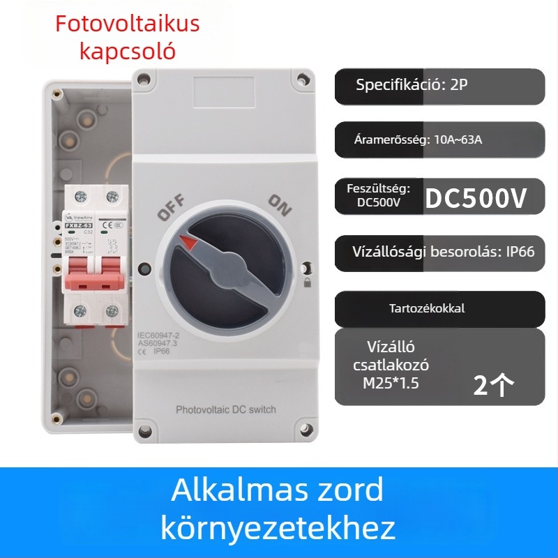 4P32A DC fotovoltikus izoláló kapcsoló, kültéri vízálló, DC 750 V tápellátás-kikapcsoló