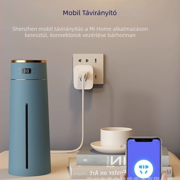 Mi Home alkalmazáshoz csatlakoztatott intelligens Wi‑Fi konnektor, távoli vezérlés mobiltelefonról, időzítő kapcsoló és Xiao Ai hangvezérlés