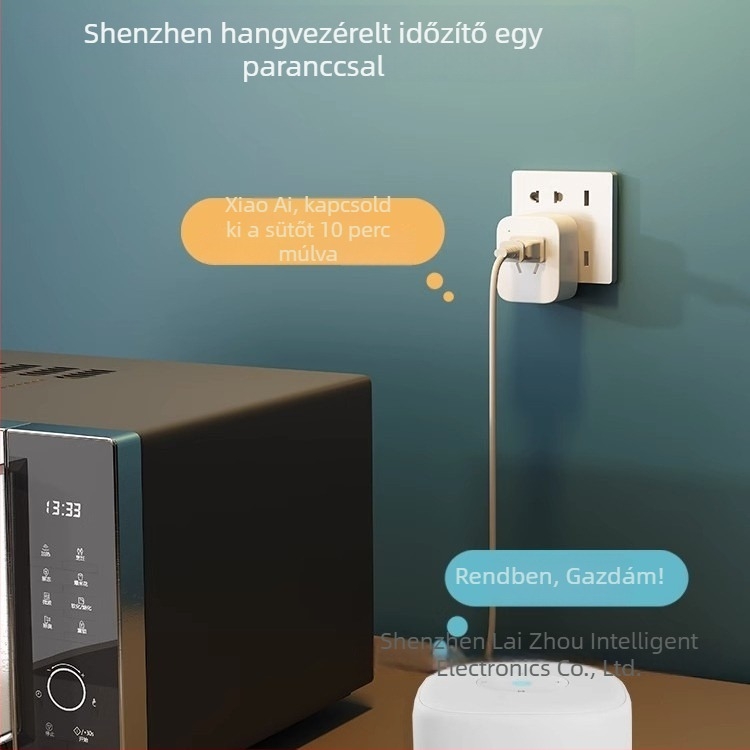 Mi Home alkalmazáshoz csatlakoztatott intelligens Wi‑Fi konnektor, távoli vezérlés mobiltelefonról, időzítő kapcsoló és Xiao Ai hangvezérlés