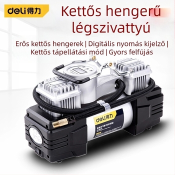Deli kéthengeres hordozható autó gumipumpa — nagy nyomású, nagy teljesítményű