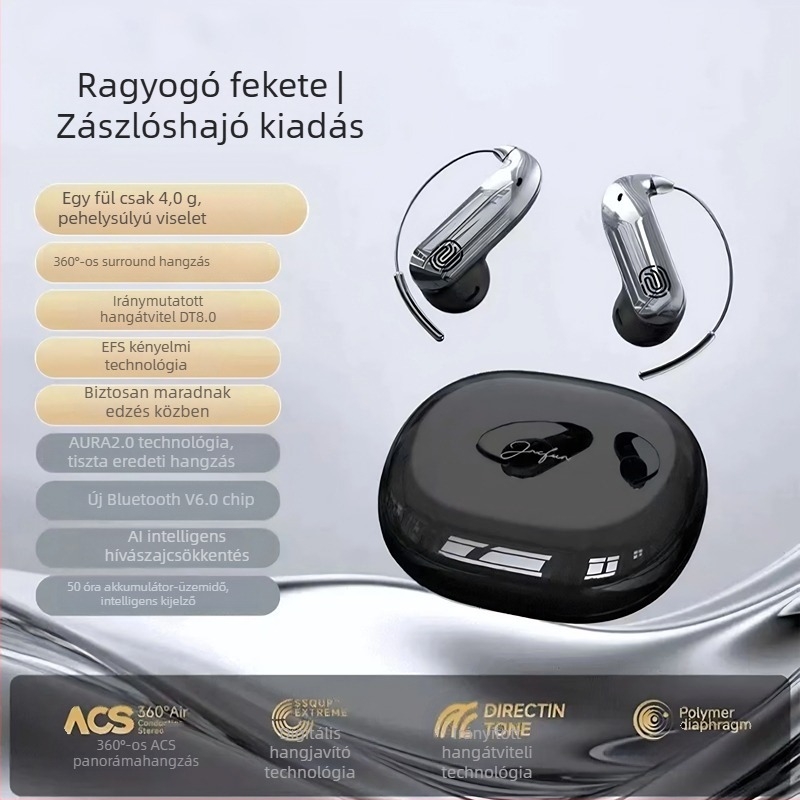 TH42 Vezeték nélküli Bluetooth fülhallgató fülhez rögzíthető, érintéses vezérlés és csontvezetés, rendkívül hosszú akkumulátor-élettartam, sportos zajcsökkentés