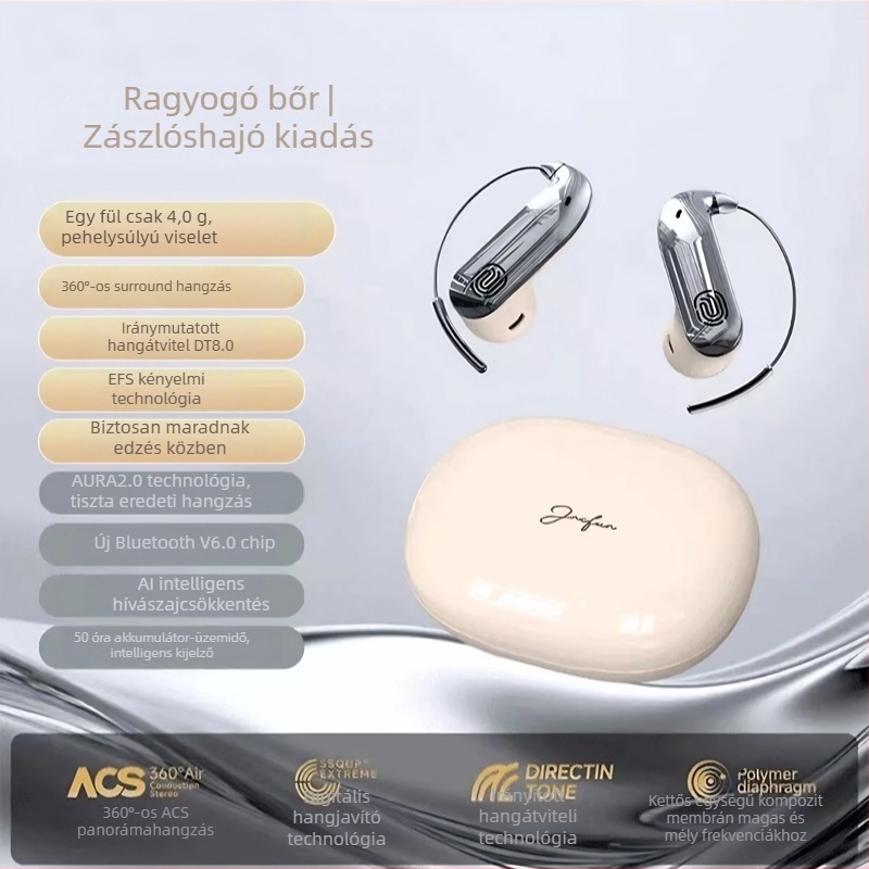TH42 Vezeték nélküli Bluetooth fülhallgató fülhez rögzíthető, érintéses vezérlés és csontvezetés, rendkívül hosszú akkumulátor-élettartam, sportos zajcsökkentés