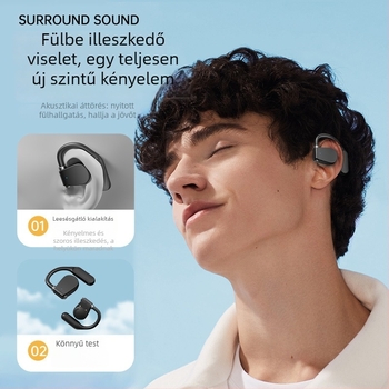 OWS 2024-es modell – csontvezetéses, nyitott fülhallgató, Bluetooth, valódi vezeték nélküli, fülre rögzített kialakítás