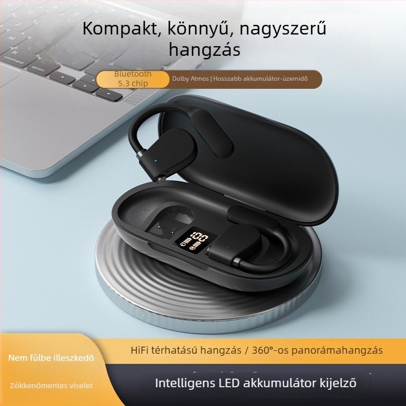OWS 2024-es modell – csontvezetéses, nyitott fülhallgató, Bluetooth, valódi vezeték nélküli, fülre rögzített kialakítás