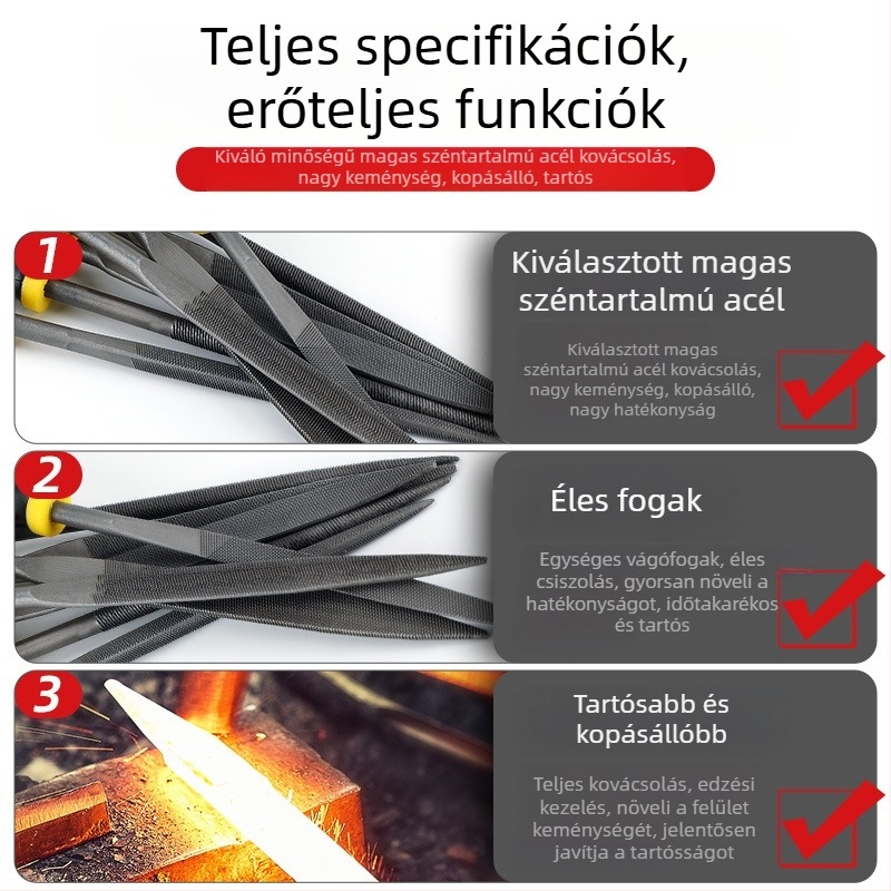 Különböző reszelők készlet fafaragáshoz – kis kézi reszelők és csiszoló eszközök