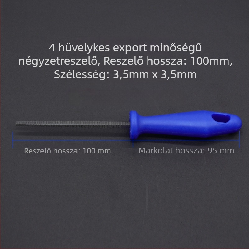 9P1E 4 hüvelykes kis reszelőkészlet: T12 magas széntartalmú acélból, sík reszelő (durva/közepes/finom), félkörös reszelő (durva/közepes/finom) és háromszögreszelő ékszerkészítéshez és faragáshoz