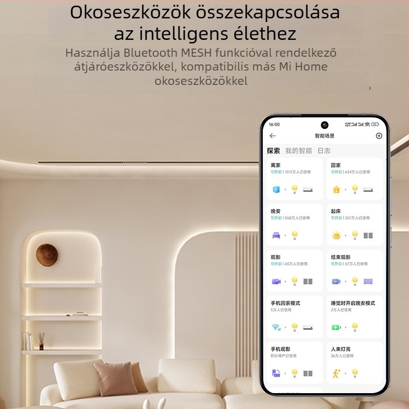 5V/12V gardrób LED világítás Mijia Bluetooth vezeték nélküli kapcsolóhoz csatlakoztatva, vezeték nélkül, távirányítóval