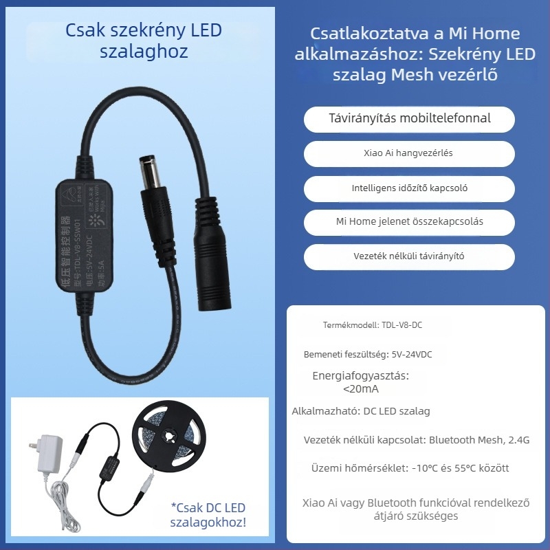 5V/12V gardrób LED világítás Mijia Bluetooth vezeték nélküli kapcsolóhoz csatlakoztatva, vezeték nélkül, távirányítóval