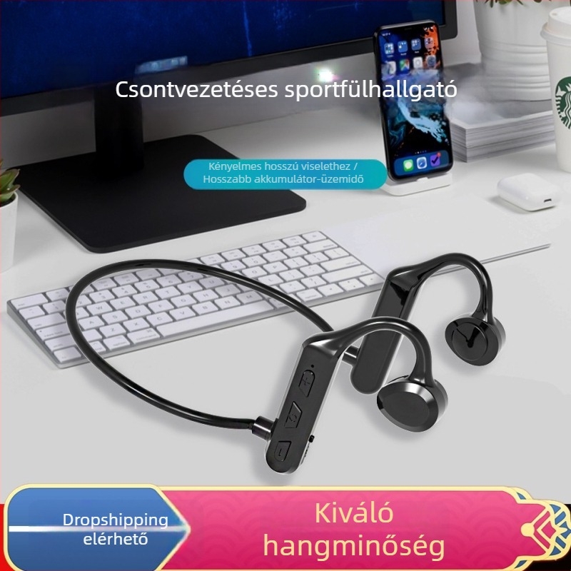 Vezeték nélküli csontvezetéses Bluetooth fülhallgató, fülhorgos kialakítás, kompatibil Huawei, Vivo, Oppo és Apple eszközökkel