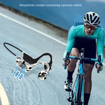 AKZ-G6 csontvezetéses Bluetooth fejhallgató, kártyahely, digitális kijelző, over-ear vezeték nélküli fejhallgató futáshoz, 2022 modell