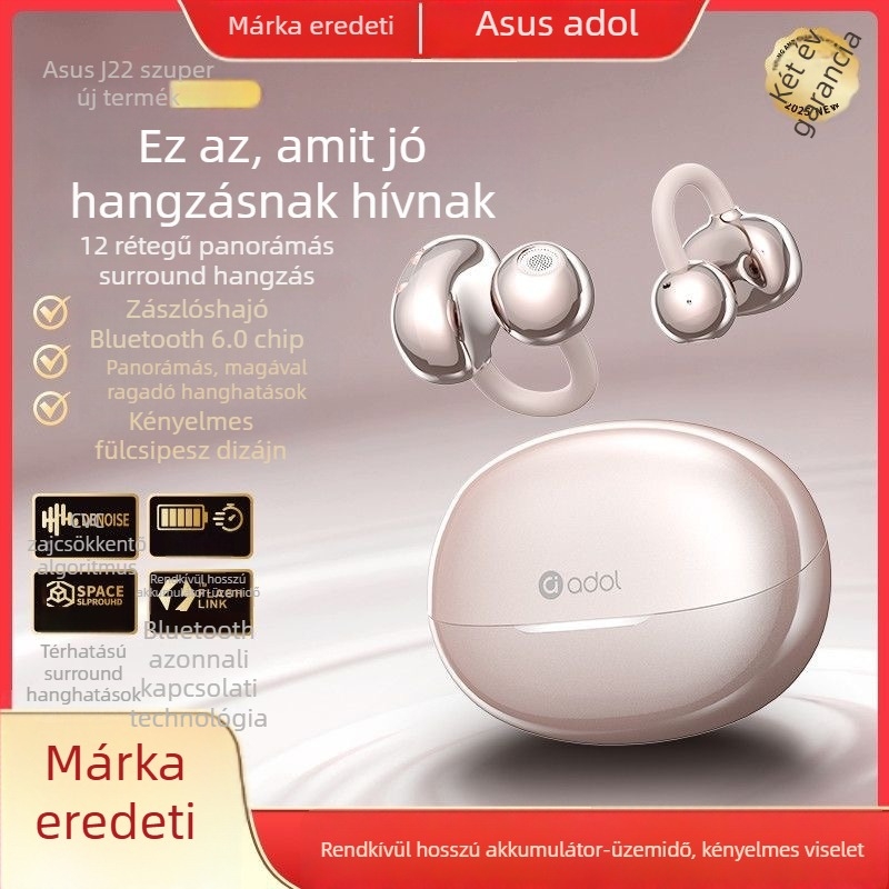 Asus A-Dou J22 Bluetooth fülhallgató, klipsz-típus, nem fülbe illeszkedő, hosszú üzemidő, sporthoz, uniszex