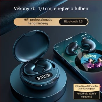 M52 alvó Bluetooth fülhallgató, vezeték nélküli, fülbe helyezhető, ultra vékony, sporthoz és futáshoz, kijelzővel, alacsony késleltetés