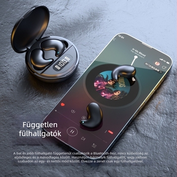 M52 alvó Bluetooth fülhallgató, vezeték nélküli, fülbe helyezhető, ultra vékony, sporthoz és futáshoz, kijelzővel, alacsony késleltetés
