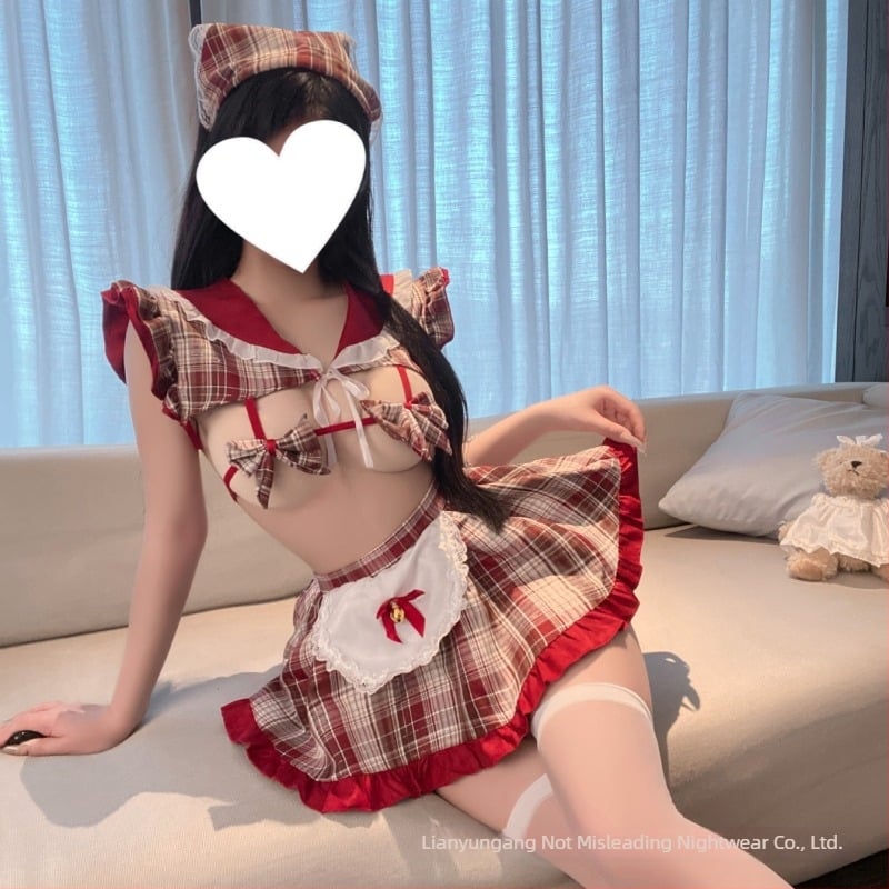 Sexi fehérnemű és JK szobalány egyenruha, Lolita stílusú, poliészter pizsama készlet