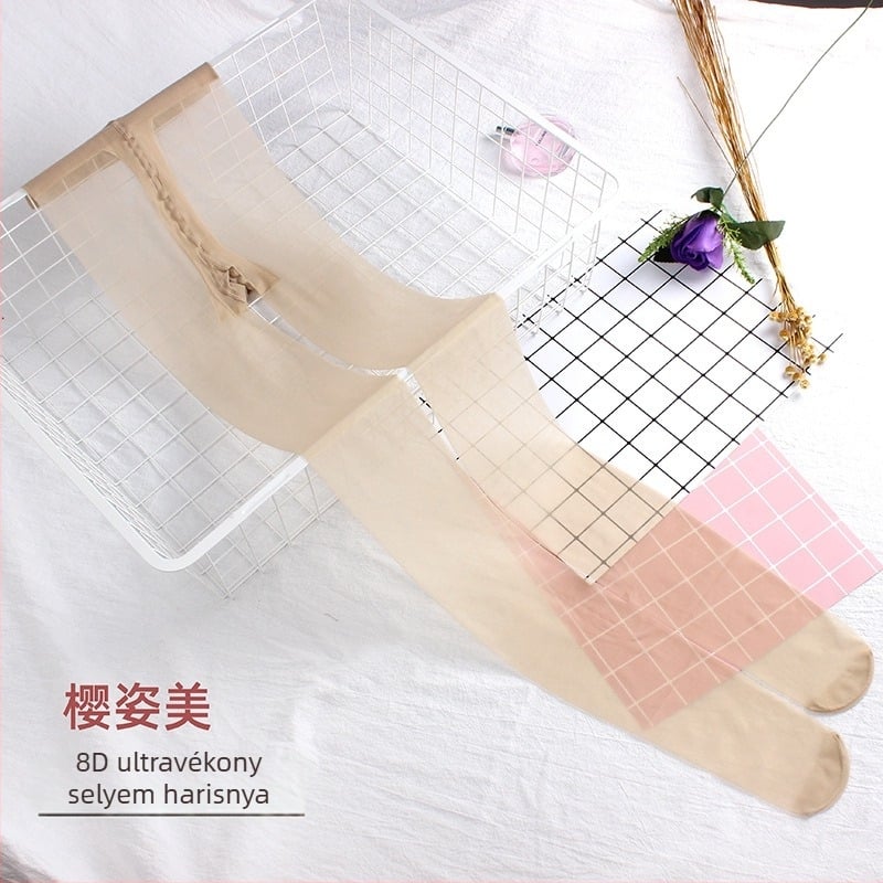 Sakura Beauty T-krojú, seamless harisnya, szakadásálló, szúnyogriasztó, átlátszó, ultra vékony, core-spun szálakból, 8D denier