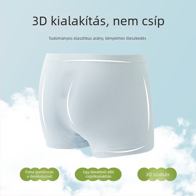 Uniszex gyerekek pamut alsónadrág antibakteriális és légáteresztő középső derekúval, 95% pamut, 3–8 év (100–140 cm)