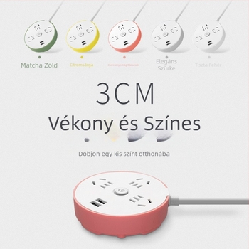 Kreatív többfunkciós USB kör alakú asztali elosztó