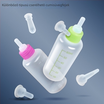 Macska és kutya számára szilikon cumisüveg, kis méretű 60 ml-es üveg