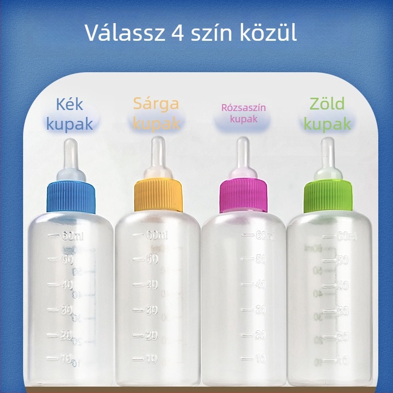 Macska és kutya számára szilikon cumisüveg, kis méretű 60 ml-es üveg