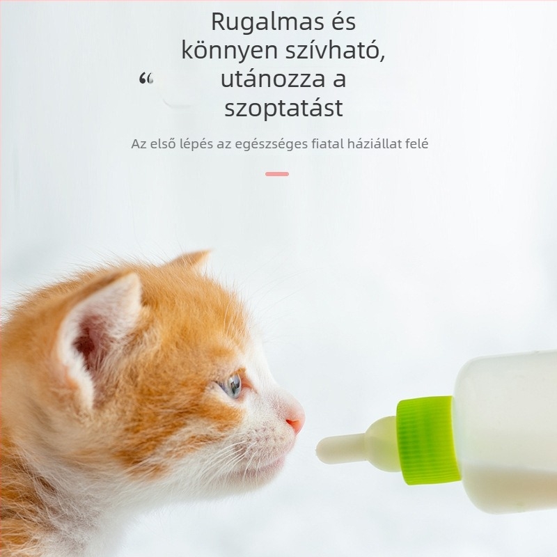 Kisállat etető cumisüveg készlet: több puha etetőcumival és üvegkefével