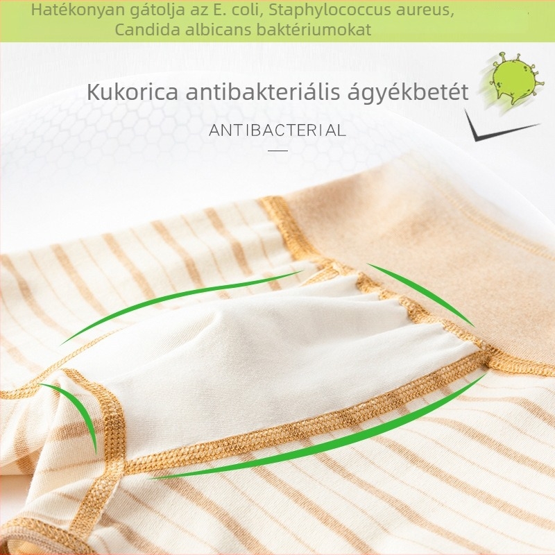 Magas derekú gyerek boxer alsó, hasvédő, 100% pamut, 3–8 éveseknek