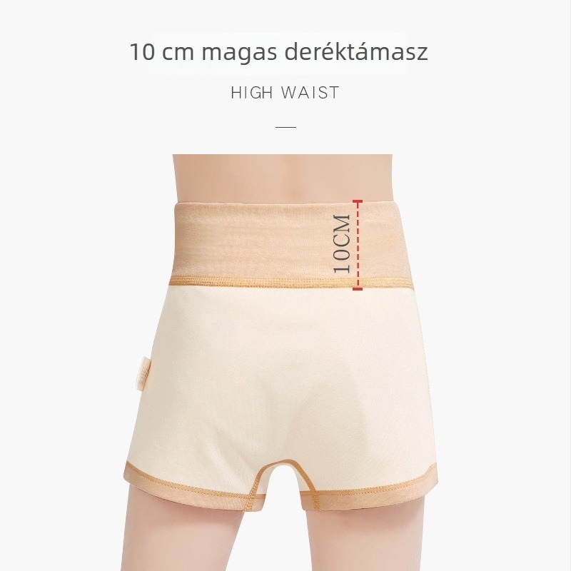 Magas derekú gyerek boxer alsó, hasvédő, 100% pamut, 3–8 éveseknek