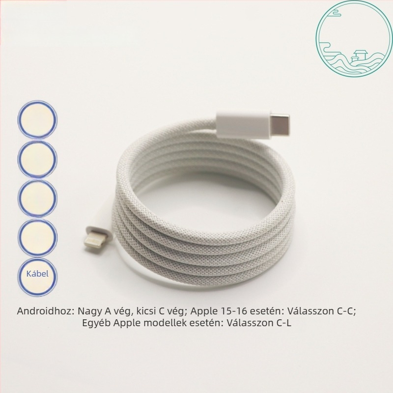 Mágneses töltőkábel beépített tárolóval — USB Type-C és Lightning, Android eszközökre, Huawei és iPhone 16