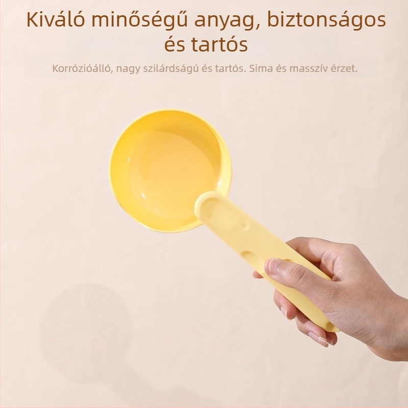 Hosszú fogantyújú macska- és kutyaeledel-kanál, záró klippel és mérőkanállal, etető eszköz