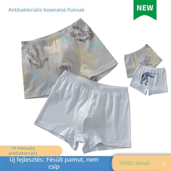 A osztályú antibakteriális pamut boxer fiúknak, karikatúra mintával, egyenes szabás, kényelmes viselet
