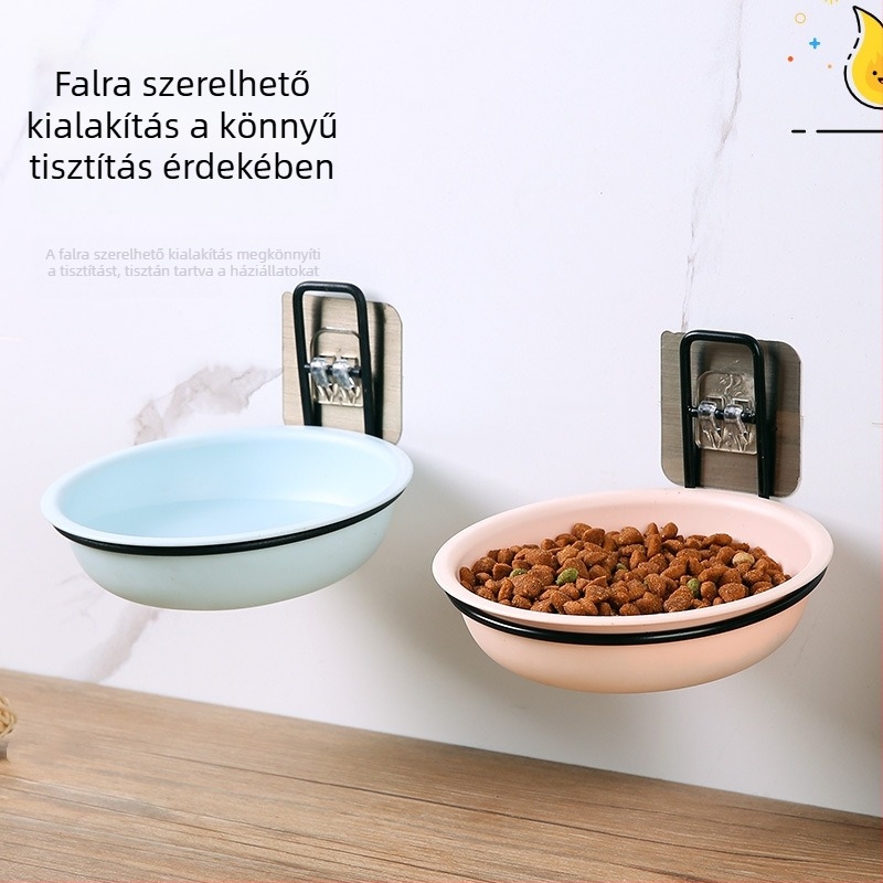 Falra szerelhető, függő etetőtál macskáknak és kutyáknak csavaros rögzítéssel