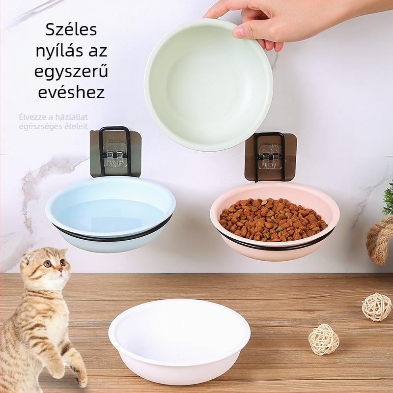 Falra szerelhető, függő etetőtál macskáknak és kutyáknak csavaros rögzítéssel