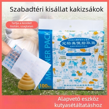 Két rétegű ürülék zacskók kültéri használatra, kutyáknak és macskáknak, biológiailag lebomló, megerősített