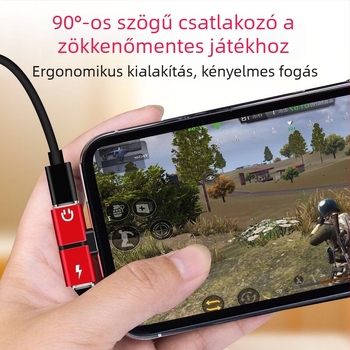 2 az 1-ben audio konverter két Lightning interfésszel Apple iPhone és iPad számára