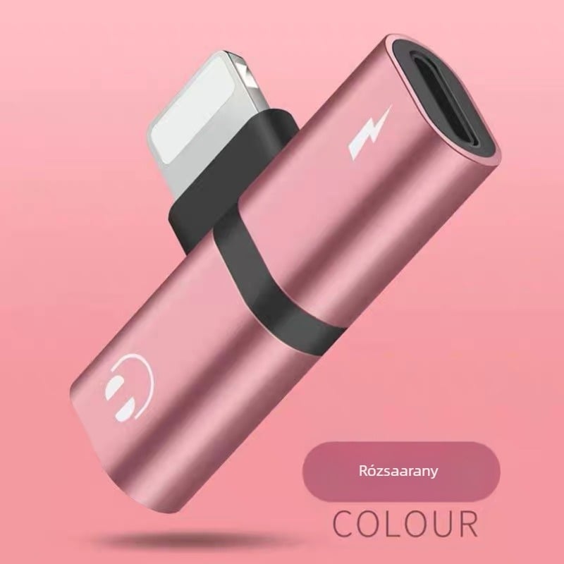 2 az 1-ben audio konverter két Lightning interfésszel Apple iPhone és iPad számára