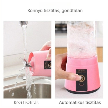 Hordozható otthoni használatú gyümölcs- és zöldséglevező pohár, kompakt elektromos centrifuga 150 W beépített akkumulátorral, 400 ml kapacitás