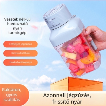 Könnyen hordozható kültéri gyümölcs- és zöldséglé centrifuga, 1,0–1,5 L kapacitás, jégzúzó funkcióval